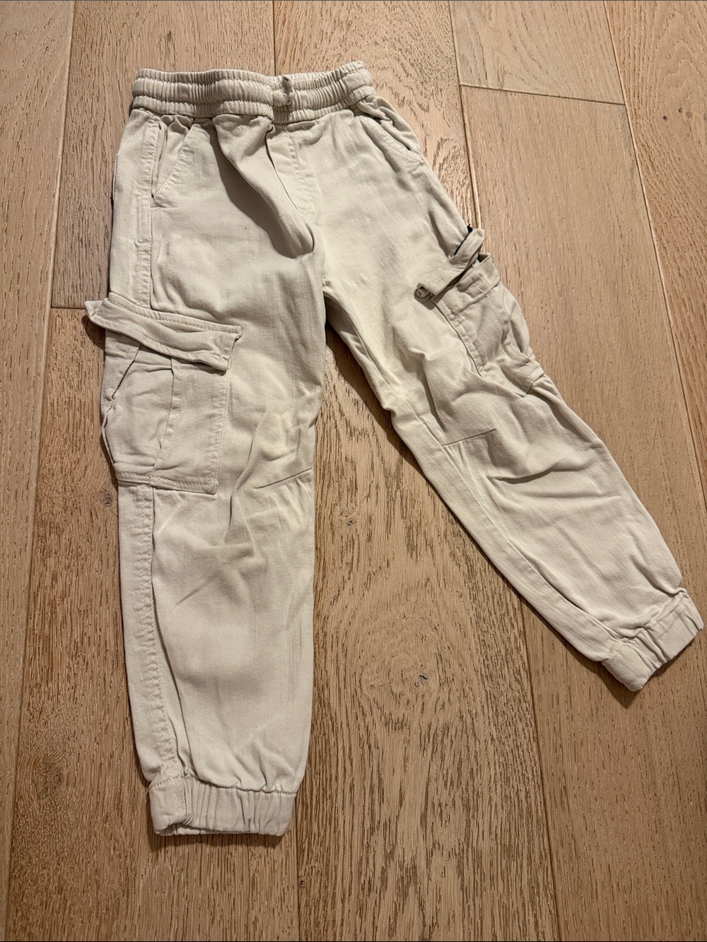 Zara Cream Cargo Jogger Pants for Kids